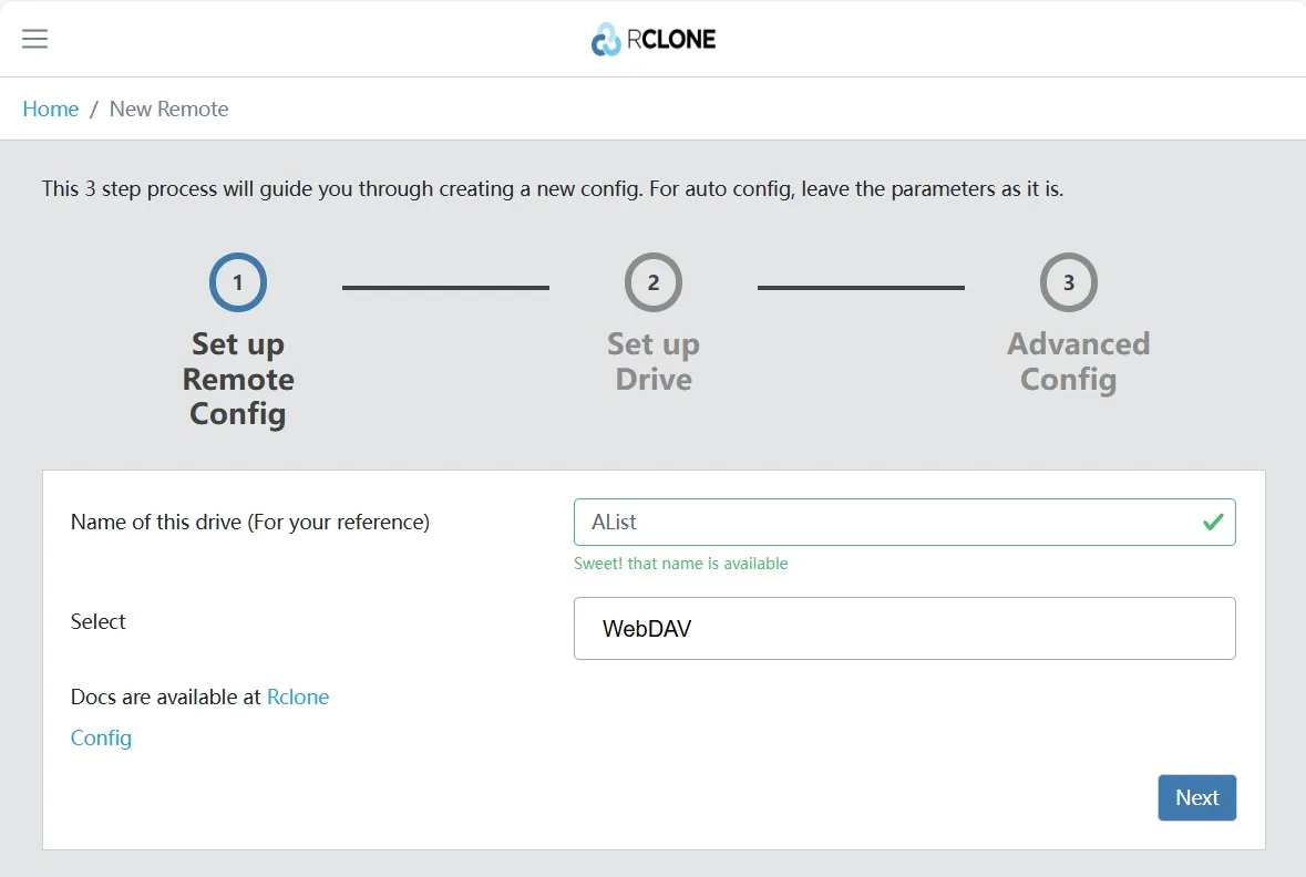 Rclone-创建新配置